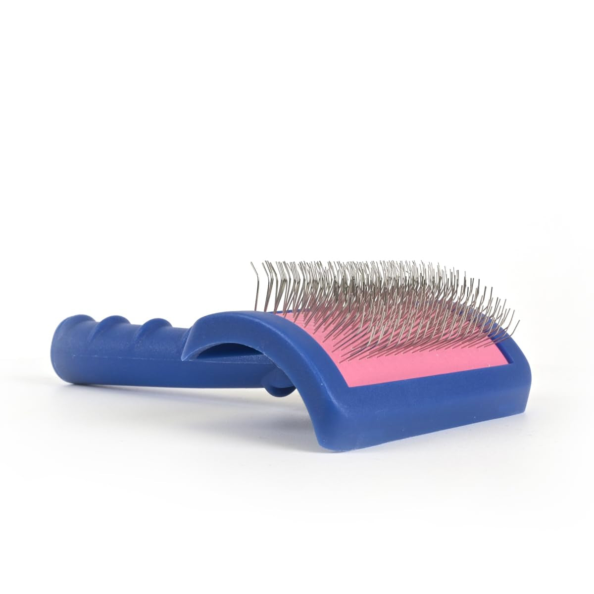Tuffer than Tangles Dog Grooming Slicker Brush - Perfect for Doodles, Medium Size with Angled Pins for Dematting & Undercoat Removal, Comfort Grip Handle