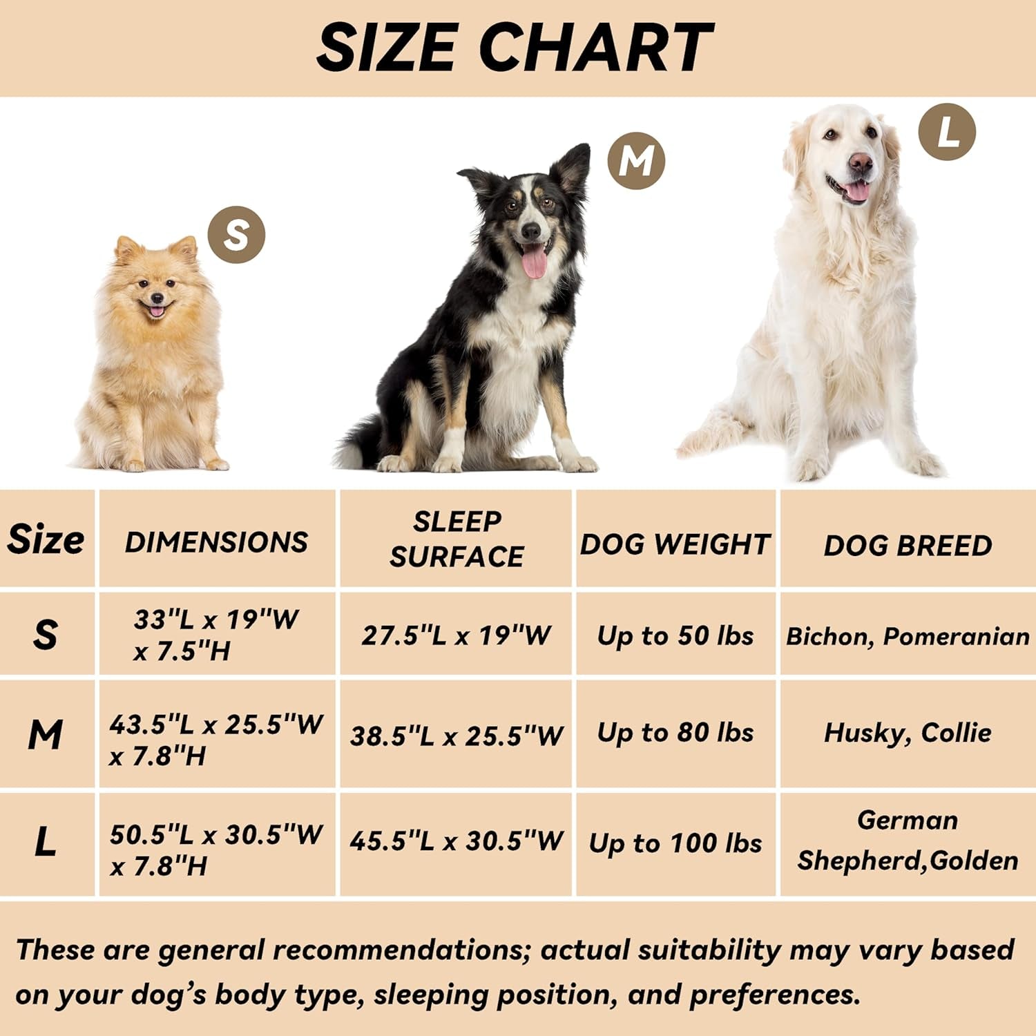 Elevated Dog Bed for Large Dogs | Raised Dog Bed with Breathable Mesh, Non Slip, Easy to Clean, 50.5 Inches, Brown