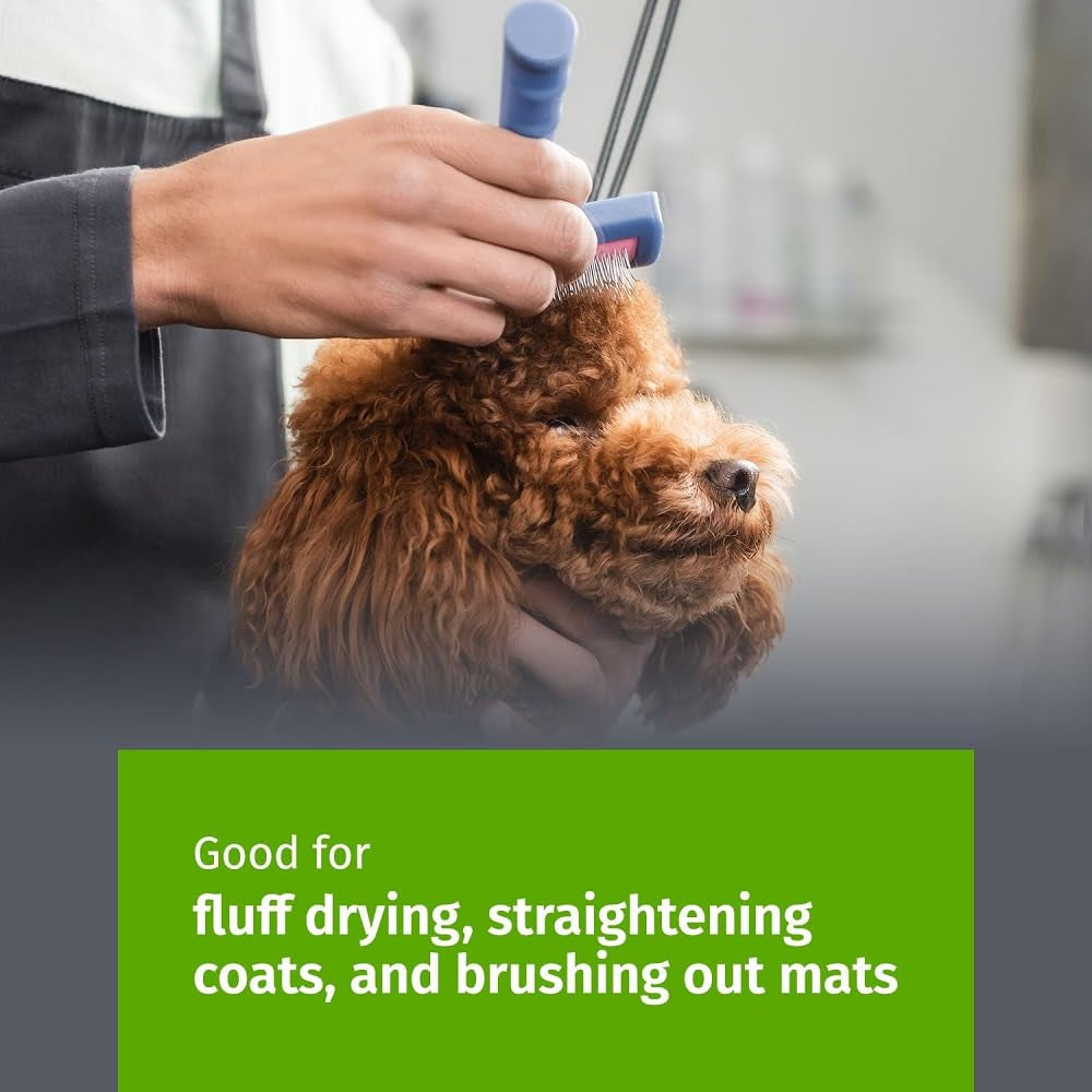Tuffer than Tangles Dog Grooming Slicker Brush - Perfect for Doodles, Medium Size with Angled Pins for Dematting & Undercoat Removal, Comfort Grip Handle