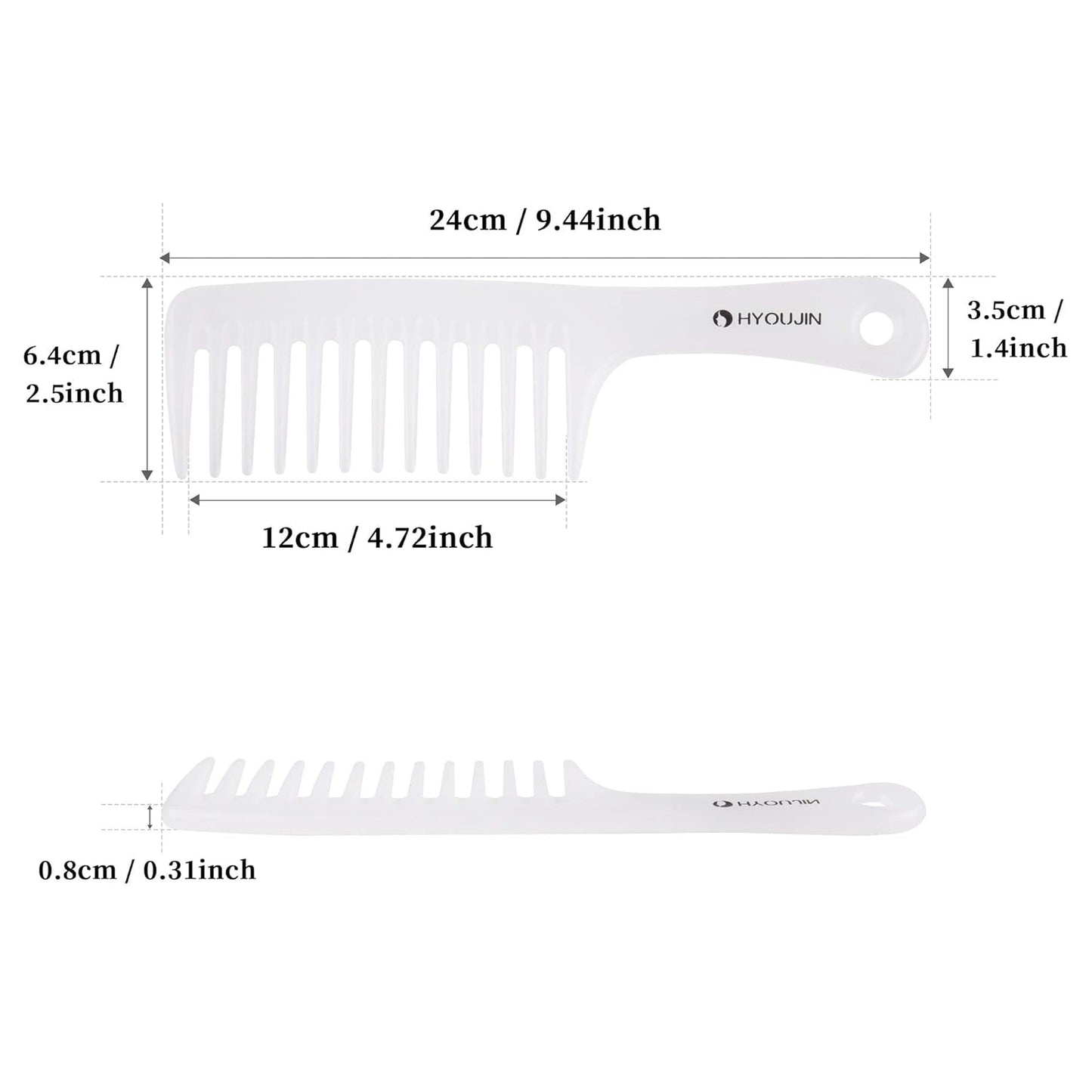 Large Wide Tooth Detangling Comb for Curly, Wet, and Dry Hair - Smooth Teeth Hair Comb for Men and Women - Reduces Hair Loss, Dandruff, and Headaches with Minimal Breakage