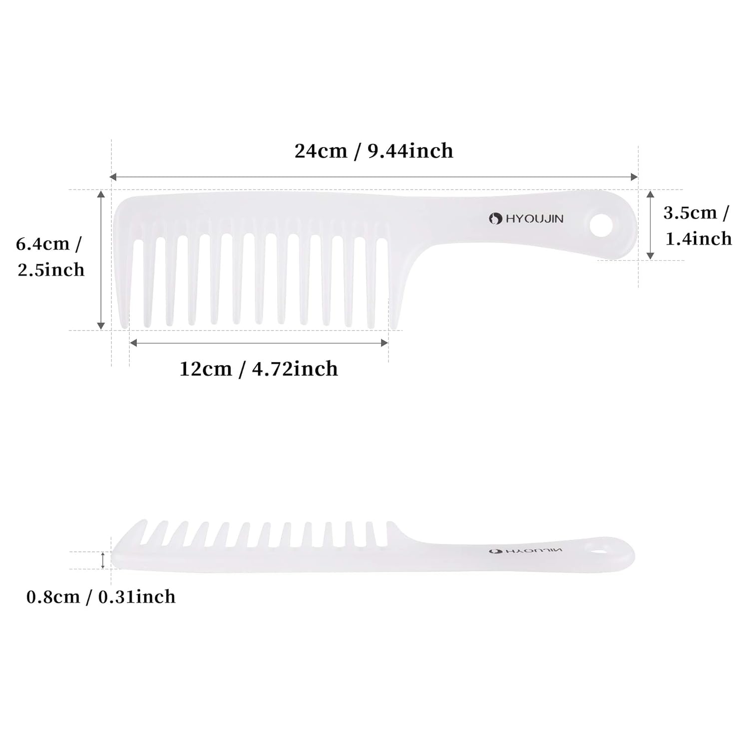 Large Wide Tooth Detangling Comb for Curly, Wet, and Dry Hair - Smooth Teeth Hair Comb for Men and Women - Reduces Hair Loss, Dandruff, and Headaches with Minimal Breakage