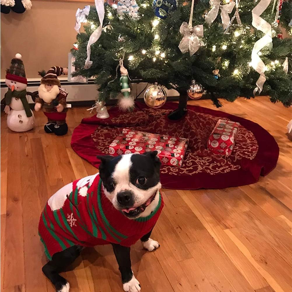 Festive Dog Snow Sweaters - Perfect Xmas & Holiday Gear for Small Dogs and Cats (Snowman, L)