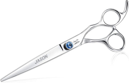 Premium 7" Dog Grooming Scissors - Ergonomic Pet Trimming Shears with Jewelled Screw, Sharp & Comfortable for Perfect Grooming!