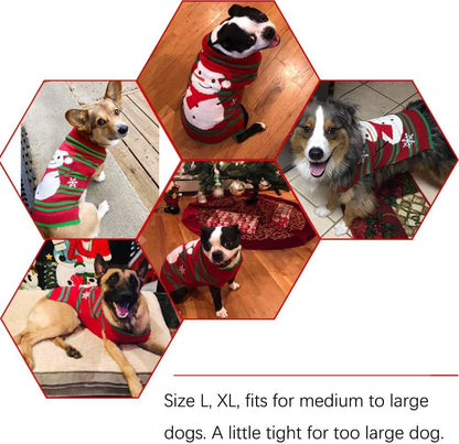 Festive Dog Snow Sweaters - Perfect Xmas & Holiday Gear for Small Dogs and Cats (Snowman, L)