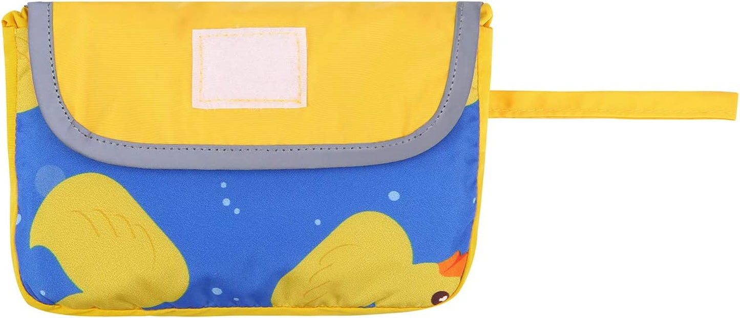 Reversible Hooded Dog Raincoat Slicker Poncho for Small Medium Large Dogs - Ducks Yellow - L - Polyester