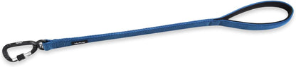 Short Dog Leash 24", Heavy Duty Nylon with Padded Handle | Durable for Loose-Leash Training, Fits S/M/L Dogs. for Walks/Jogs/Hikes & Crosswalks – Control & Safety. Blue