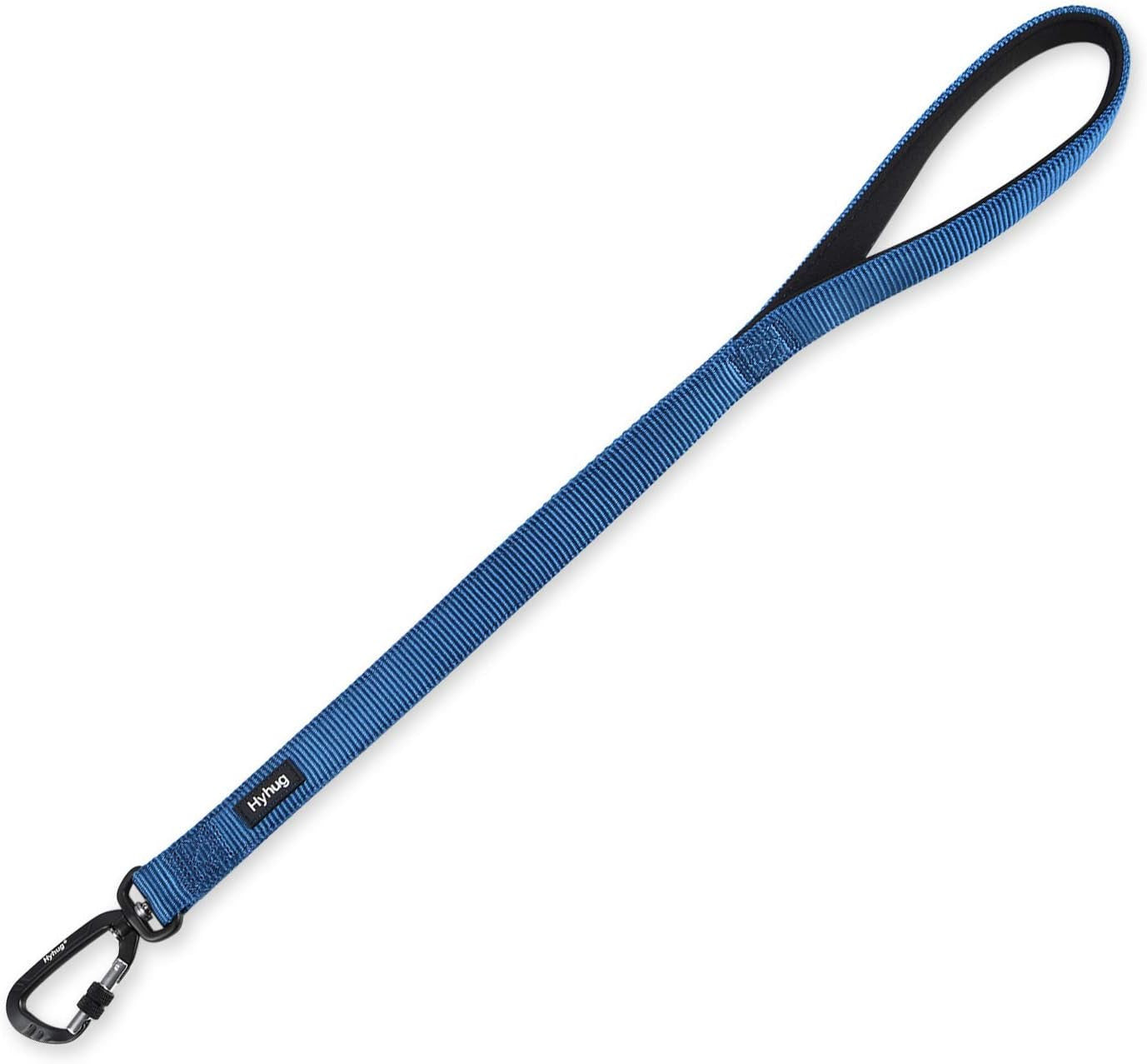 Short Dog Leash 24", Heavy Duty Nylon with Padded Handle | Durable for Loose-Leash Training, Fits S/M/L Dogs. for Walks/Jogs/Hikes & Crosswalks – Control & Safety. Blue