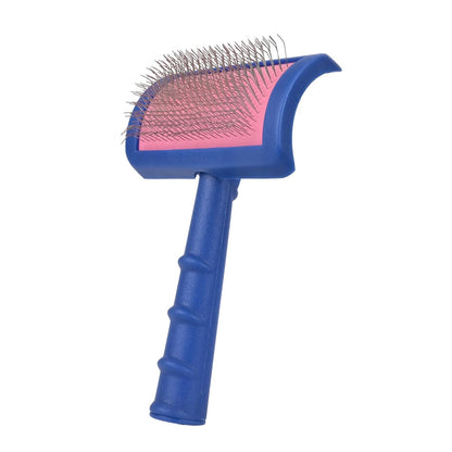 Tuffer than Tangles Dog Grooming Slicker Brush - Perfect for Doodles, Medium Size with Angled Pins for Dematting & Undercoat Removal, Comfort Grip Handle
