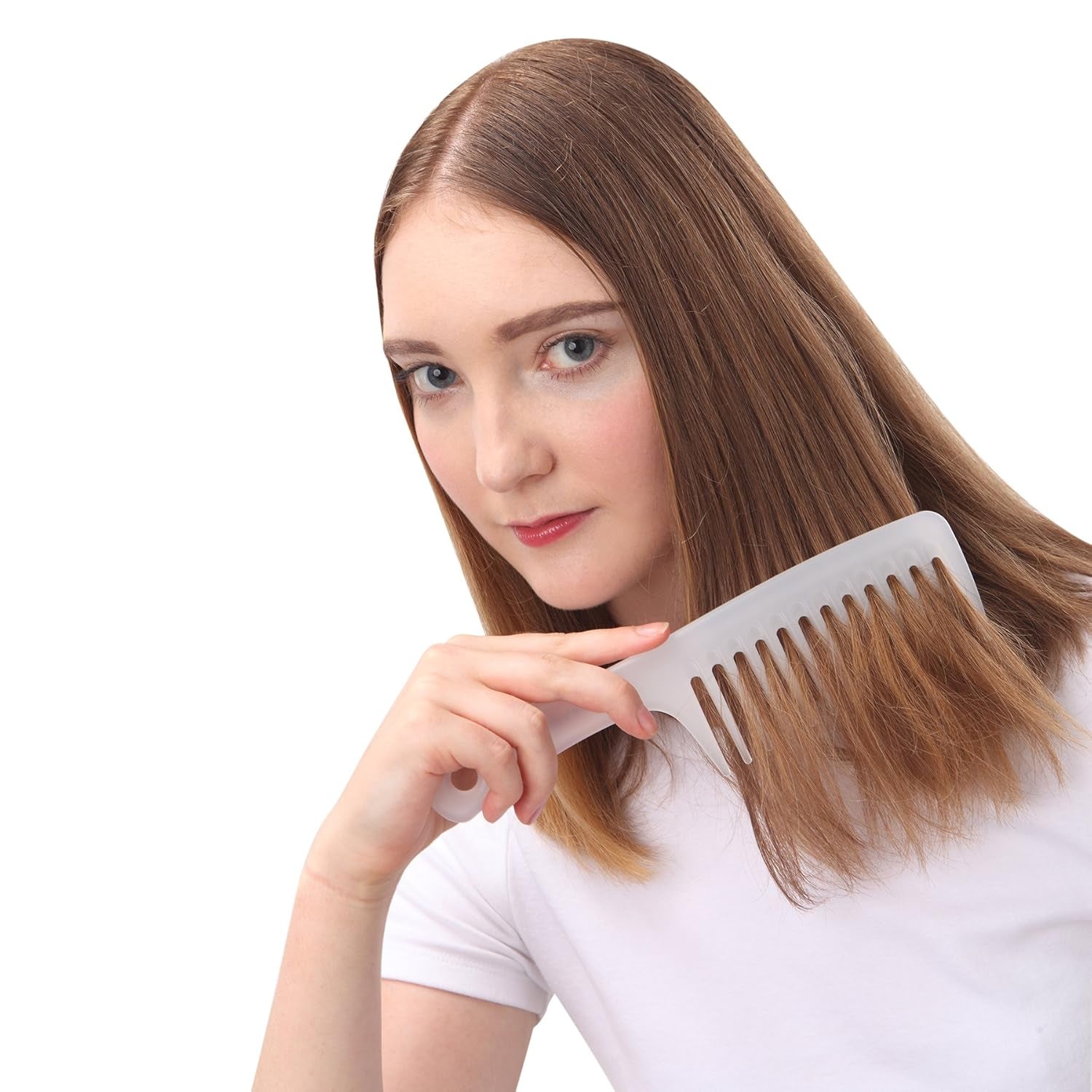 Large Wide Tooth Detangling Comb for Curly, Wet, and Dry Hair - Smooth Teeth Hair Comb for Men and Women - Reduces Hair Loss, Dandruff, and Headaches with Minimal Breakage