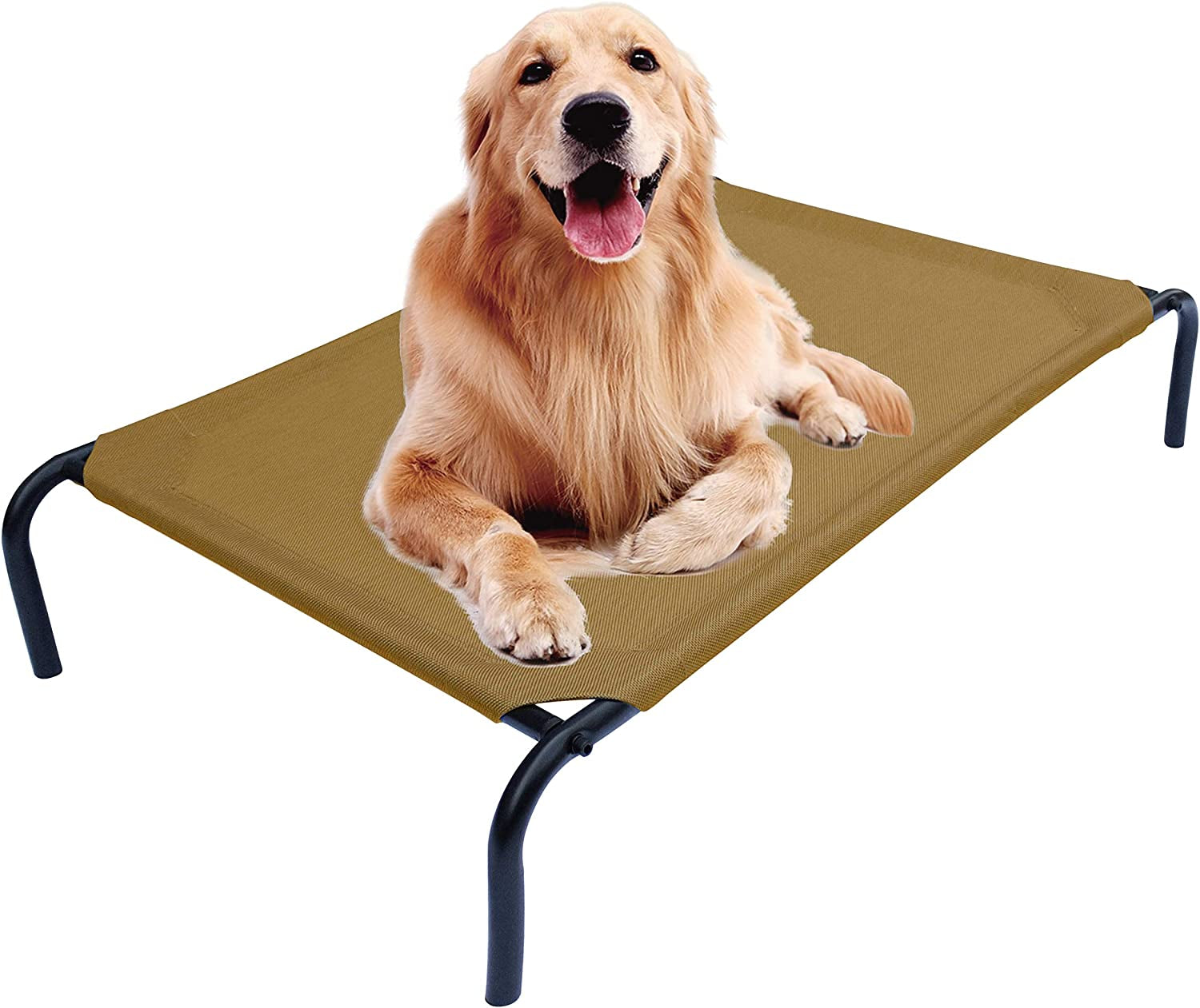 Elevated Dog Bed for Large Dogs | Raised Dog Bed with Breathable Mesh, Non Slip, Easy to Clean, 50.5 Inches, Brown