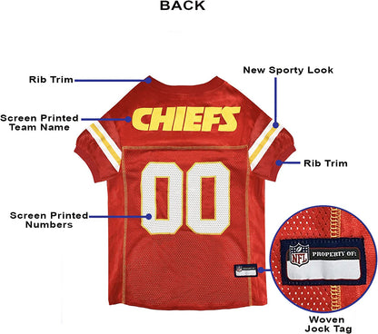 NFL AFC West Mesh Jersey for Dogs, Medium, Kansas City Chiefs