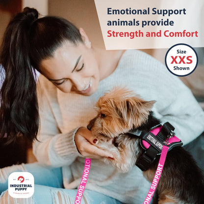 Premium Pink Emotional Support Dog Vest Harness - Large (27-33 In) | Durable, Adjustable, Reflective Straps, Removable Patches, Handle & Leash Attachment for Travel & Daily Use