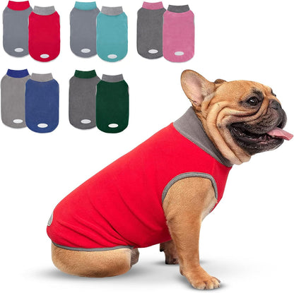 Cozy & Reflective 2 Pack Fleece Dog Sweater Vests - XL, 4-Way Stretch, Lightweight & Easy to Wear