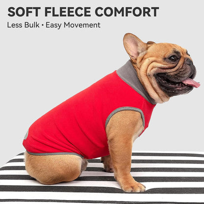 Cozy & Reflective 2 Pack Fleece Dog Sweater Vests - XL, 4-Way Stretch, Lightweight & Easy to Wear