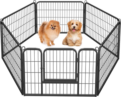 Yaheetech 24" Extra Wide 6-Panel Dog Playpen with Secure Gate - Heavy Duty Metal, Tool-Free Assembly, Portable for Indoor & Outdoor Use, Perfect for Small & Medium Pets