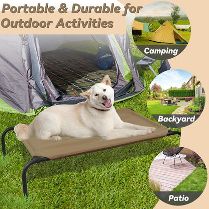 Elevated Dog Bed for Large Dogs | Raised Dog Bed with Breathable Mesh, Non Slip, Easy to Clean, 50.5 Inches, Brown
